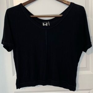 * By Bordeaux Knit Slouchy Top Size S Black